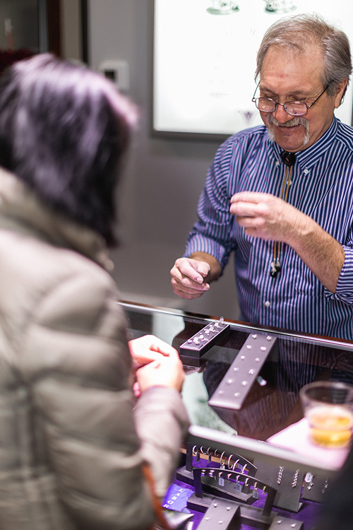 Customer Service at a jewelry display