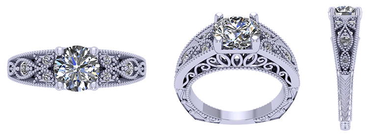 a 3d rendering of a diamond ring