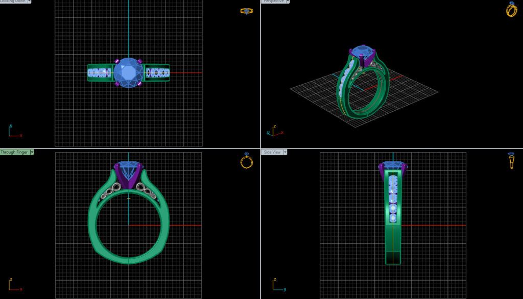 A 3d computer generated diamond ring